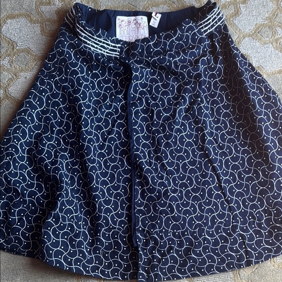 Trovata A-Line Knee-Length Skirt Blue and White - Picture 1 of 5